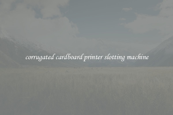 corrugated cardboard printer slotting machine