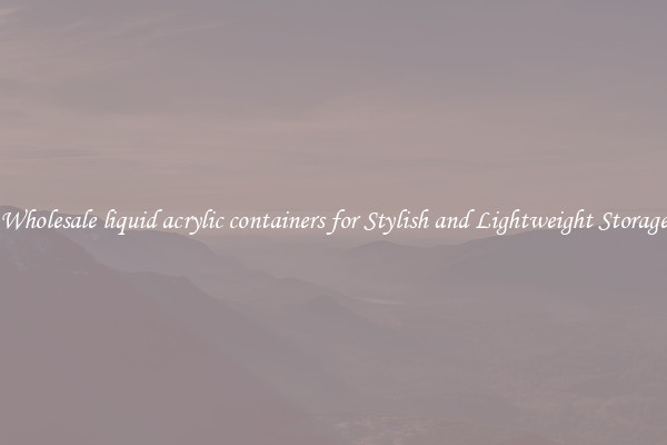 Wholesale liquid acrylic containers for Stylish and Lightweight Storage