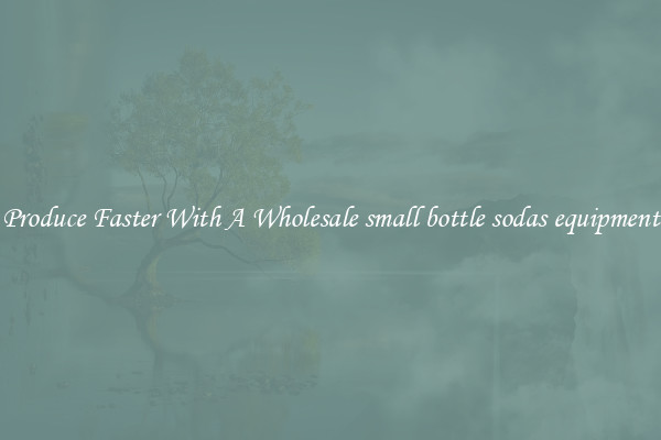 Produce Faster With A Wholesale small bottle sodas equipment