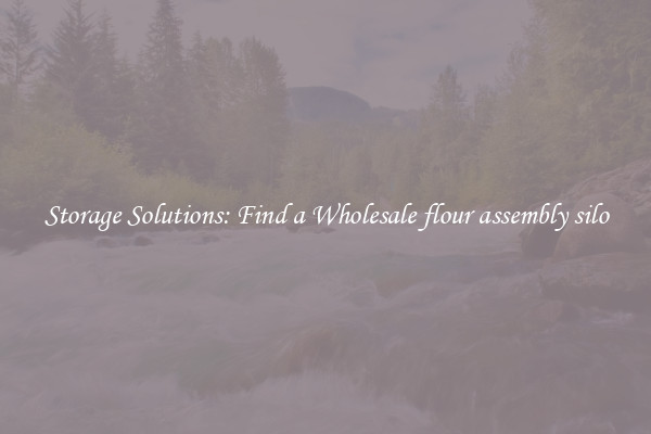 Storage Solutions: Find a Wholesale flour assembly silo