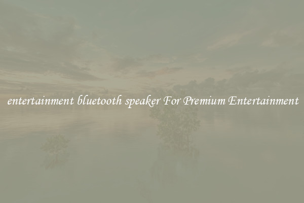 entertainment bluetooth speaker For Premium Entertainment
