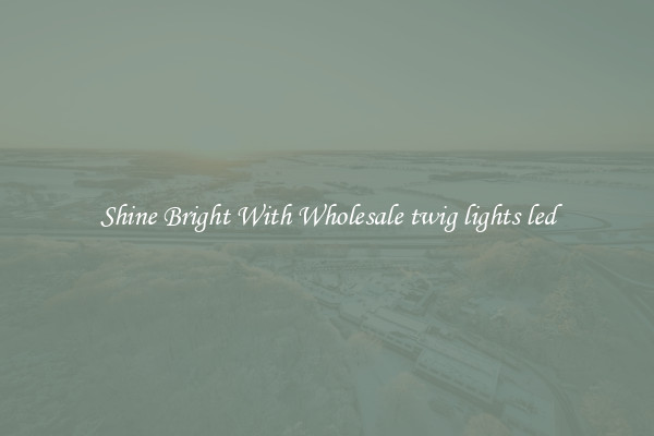 Shine Bright With Wholesale twig lights led