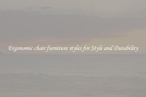 Ergonomic chair furniture styles for Style and Durability